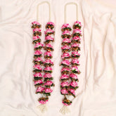 Pack Of 2 Wisteria garland Flowers Bride Groom Garland,Wedding& Anniversary favor,Return Gift,Events Garlands,Welcome Garlands, Pooja Decor